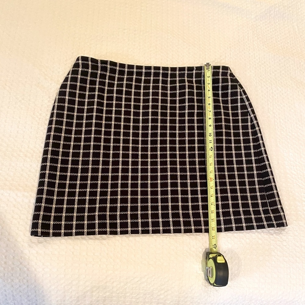 Talbots Black and Cream Checkered Mini Skirt